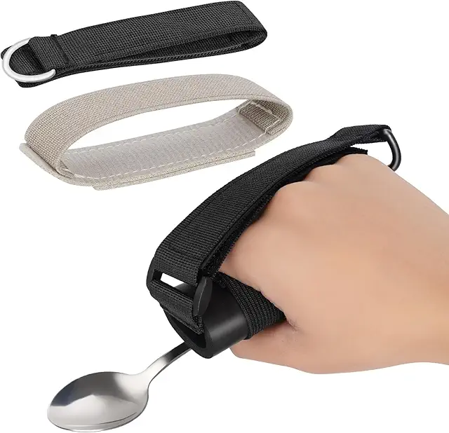 Universal Cuff Utensil Holder — local reference photo in HandTherapy.app catalog (education; not retailer packaging)